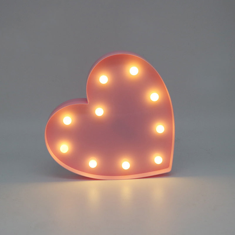 Romantic Indoor Decorative Nights Lamps 3D Love Heart Marquee Letter